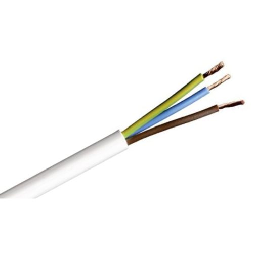 MT kábel 3x0,75mm2 fehér PVC köpenyes réz erű sodrott H05VV-F (MTK)