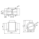 Turbo 100 csőventilátor, műanyag ház, 180m3/h, 007-0405, Dospel