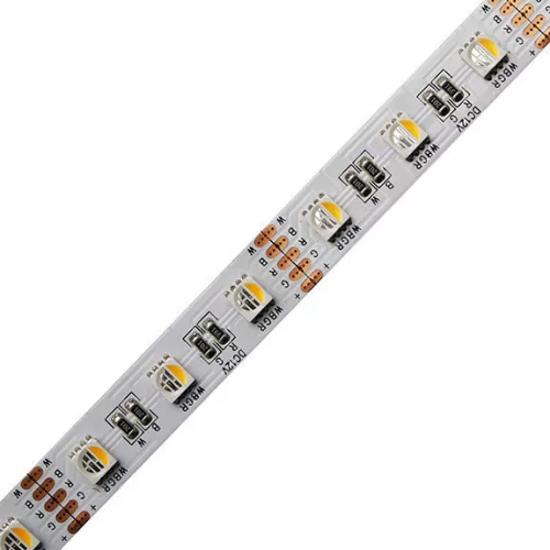 LED-szalag, SMD 5050, 60 LED/m, 12 V DC, 19,2 W/m, IP20, RGB+meleg fehér, 5 év garancia, kiszerelés (5 méter)