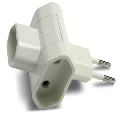   Földeletlen hármas T elosztó, fehér, 10A-250V, 1205, Famatel S.A