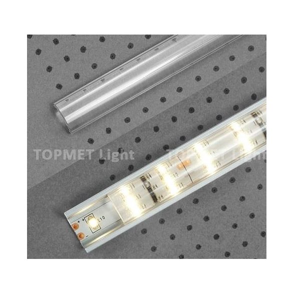 Topmet TM-takaró profil LED profilokhoz lencse alakú rápattintható transzparens 2000mm (C) lencse 76300000