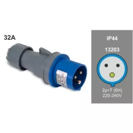   FAMATEL ipari lengő dugvilla 2P+F 230V 32A   IP44, 13203, Famatel S.A