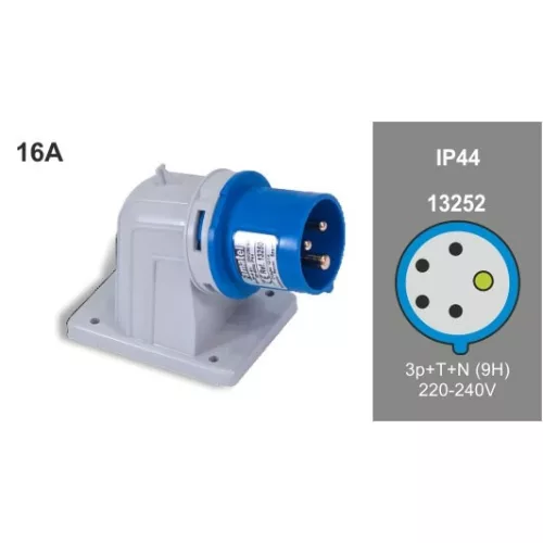 FAMATEL ipari ráépíthető dugvilla 3P+N+F  230V 16A IP44 90°, 13252, Famatel S.A