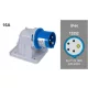 FAMATEL ipari ráépíthető dugvilla 3P+N+F  230V 16A IP44 90°, 13252, Famatel S.A