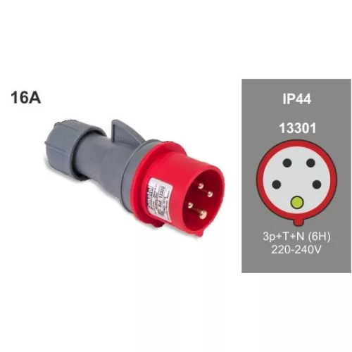 Ipari lengő dugvilla/dfh-164/ 3P+N+F 380V 16A  IP44, 13301, Famatel S.A
