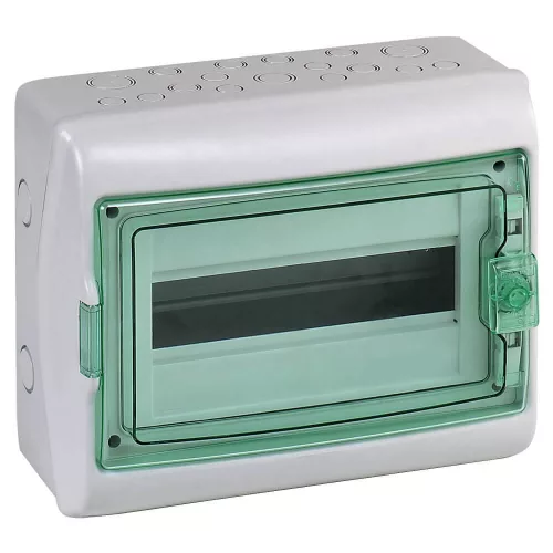 Schneider KAEDRA Kiselosztó, átlátszó ajtó, falon kívüli, 1x12 modul, szürke, 13431