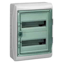   Schneider KAEDRA Kiselosztó, átlátszó ajtó, falon kívüli, 2x12 modul, szürke, 13433
