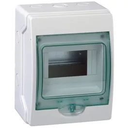  Schneider KAEDRA Mini elosztó, átlátszó ajtó, falon kívüli, 1x6 modul, szürke, 13442