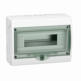  Schneider KAEDRA Mini elosztó, átlátszó ajtó, falon kívüli, 1x12 modul, szürke, 13444