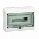 Schneider KAEDRA Mini elosztó, átlátszó ajtó, falon kívüli, 1x12 modul, szürke, 13444