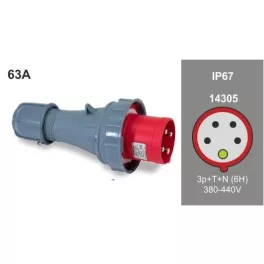  FAMATEL ipari lengő villa 3P+N+F 380V 63A IP67, 14305, Famatel S.A