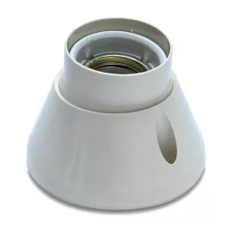   Műanyag talpas foglalat, porcelán betétes, forgatható 360°-ban, E-27, szürke, 181, Famatel S.A