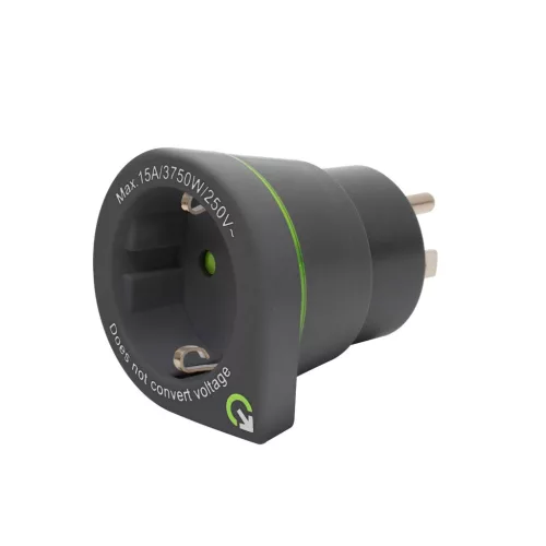Q2POWER 1.200110-TH utazóadapter  Europe to USA”, bemeneti feszültség: 100-250 V, teljesítmény: 100 V - 1500 W / 250 V - 3750 W"