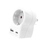 SKROSS 1.500284-E utazó adapter, Europe to USA", USB-C + USB-A 20W PD, gyorstöltés"