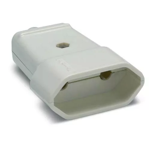 Földeletlen lengő dugalj, süllyesztett, fehér, 10A-250V, 2002, Famatel S.A