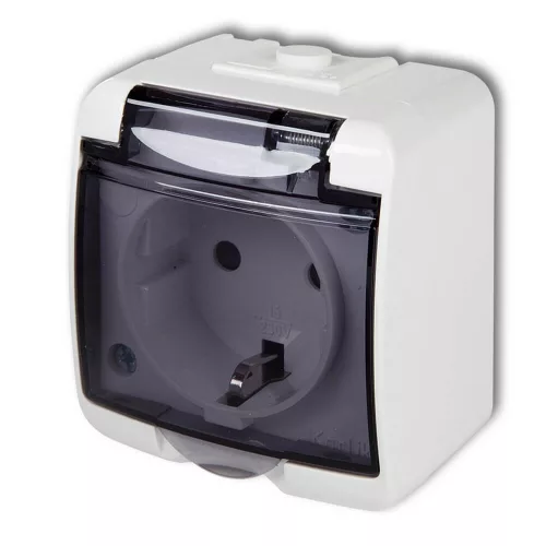 AQUASTAR FÖLDELT DUGALJ, ÁTLÁTSZÓ CSAPFEDELES, IP54, FEHÉR, 22111