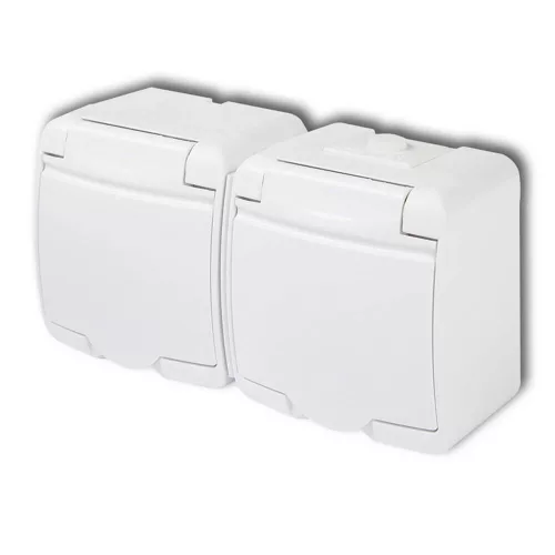 AQUASTAR 2-ES FÖLDELT DUGALJ, CSAPFEDELES, IP54, FEHÉR, 22151