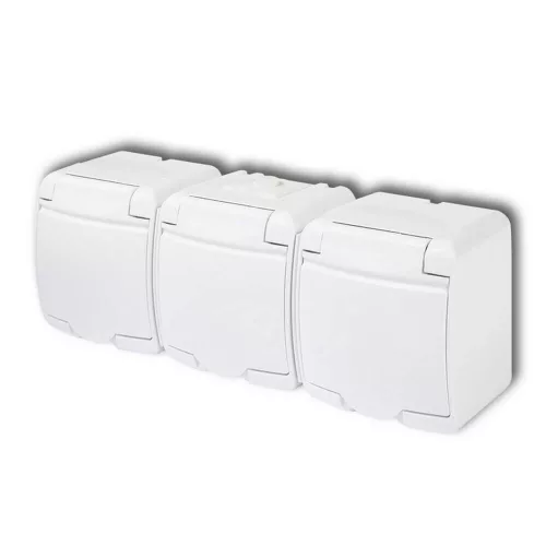 AQUASTAR 3-AS FÖLDELT DUGALJ, CSAPFEDELES, IP54, FEHÉR, 22161