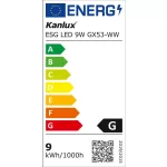 Kanlux 22422 ESG LED 9W GX53-WW fényforrás, LED izzó 3000K