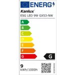 Kanlux 22423 ESG LED 9W GX53-NW fényforrás, LED izzó 4000K