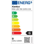 Kanlux 22424 ESG LED 9W GX53-CW fényforrás, LED izzó 6000K