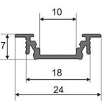 Topmet TM-profil LED Groove alu fekete 2000mm 76210021