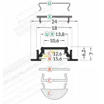 Topmet TM-profil LED Groove alu fehér 2000mm 76210001