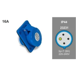   FAMATEL ipari beépíthető dugalj 3P+F 230V 16A  IP44, 23231, Famatel S.A