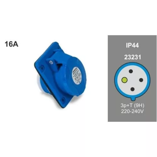 FAMATEL ipari beépíthető dugalj 3P+F 230V 16A  IP44, 23231, Famatel S.A