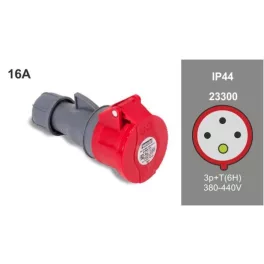   FAMATEL ipari lengő dugalj 3P+F 380V 16A  IP44, 23300, Famatel S.A