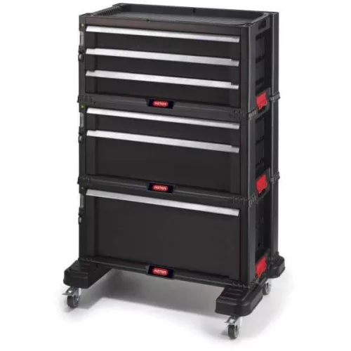 KETER 6 FIÓKOS TÁROLÓ TOOL CHEST Fekete/piros, 237786, Curver