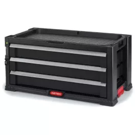   KETER 3 FIÓKOS TÁROLÓ TOOL CHESTFekete/piros, 237791, Curver