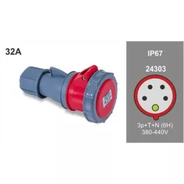   FAMATEL ipari lengő dugalj 3P+N+F 380V 32A  IP67, 24303, Famatel S.A
