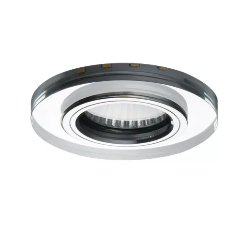 Kanlux 24410 SOREN O-SR WW lámpa GU10, dekorációs spot keret, ezüst-üveg, LED 3000K