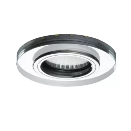   Kanlux 24416 SOREN O-SR CW lámpa GU10, dekorációs spot keret, ezüst-üveg, LED 6500K