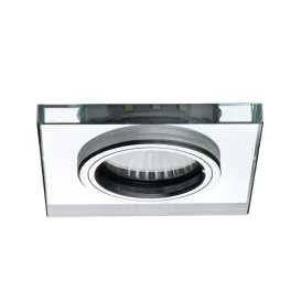   Kanlux 24417 SOREN L-SR CW lámpa GU10, dekorációs spot keret, ezüst-üveg, LED 6500K
