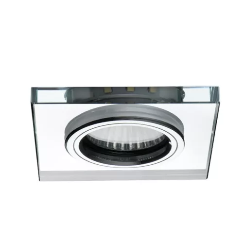 Kanlux 24417 SOREN L-SR CW lámpa GU10, dekorációs spot keret, ezüst-üveg, LED 6500K