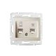 Kanlux 24817 DOMO 01-1440-003 krém adat-telefoncsatlakozó aljzat (RJ45 Cat 6+RJ11)