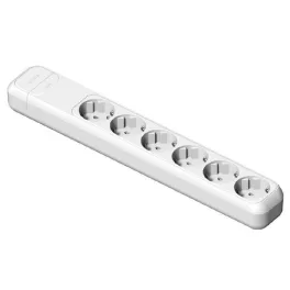   Földelt szerelhető elosztó hatos /hosszanti/ fehér, 16A-250V, 2507, Famatel S.A