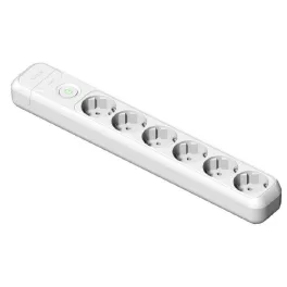   Földelt szerelhető elosztó hatos, kapcsolóval, fehér, 16A-250V, 2508, Famatel S.A