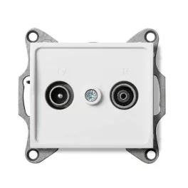   Kanlux 25100 LOGI 02-1320-002 fehér antenna csatlakozó TV/FM aljzat, átmenő