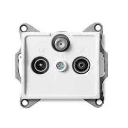   Kanlux 25102 LOGI 02-1340-002 fehér antenna csatlakozó TV/R/SAT aljzat átmenő