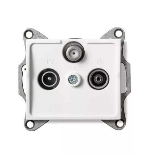 Kanlux 25102 LOGI 02-1340-002 fehér antenna csatlakozó TV/R/SAT aljzat átmenő