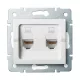Kanlux 25111 LOGI 02-1420-002 fehér dupla adatcsatlakozó aljzat, független (2xRJ45 Cat 6 Jack)