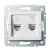 Kanlux 25112 LOGI 02-1430-002 fehér adat-telefoncsatlakozó aljzat (RJ45 Cat 5e+RJ11)