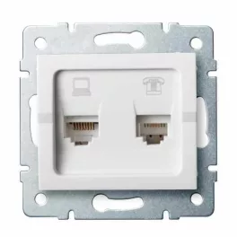 Kanlux 25113 LOGI 02-1440-002 RJ45 Cat 6+RJ11 fehér