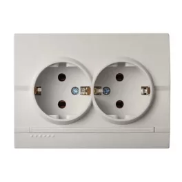   Kanlux 25154 LOGI 02-1270-103 krém Schuko földelt dupla dugalj komplett