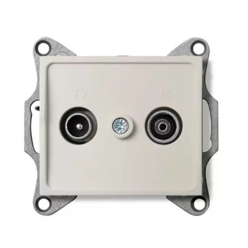 Kanlux 25159 LOGI 02-1320-003 krém antenna csatlakozó TV/FM aljzat, átmenő - Utolsó darabok!!