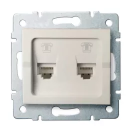   Kanlux 25166 LOGI 02-1380-003 krém dupla telefon csatlakozó aljzat, független (2xRJ11)