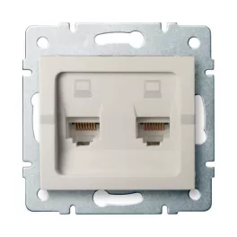   Kanlux 25169 LOGI 02-1410-003 krém dupla adatcsatlakozó aljzat, független (2xRJ45 Cat 5e Jack)